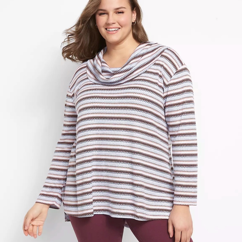 Lane Bryant Cowl Neck Step Hem Top Size 18/20